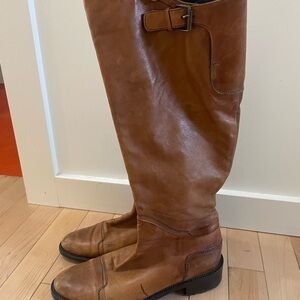 Brown Leather Knee-High Boots